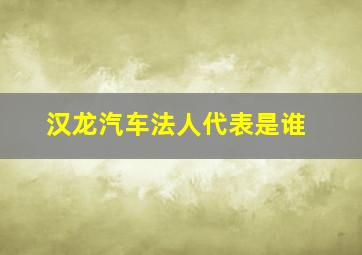 汉龙汽车法人代表是谁