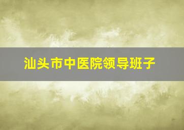 汕头市中医院领导班子