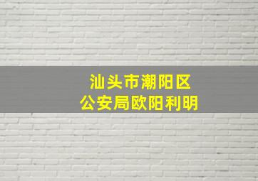 汕头市潮阳区公安局欧阳利明