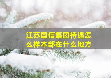 江苏国信集团待遇怎么样本部在什么地方