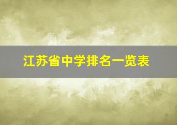 江苏省中学排名一览表