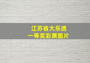 江苏省大乐透一等奖彩票图片