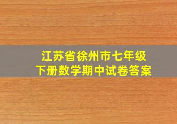 江苏省徐州市七年级下册数学期中试卷答案