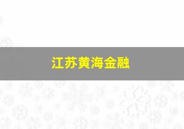 江苏黄海金融