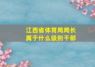 江西省体育局局长属于什么级别干部