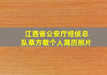 江西省公安厅经侦总队蔡方敏个人简历照片