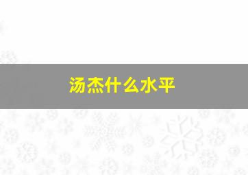 汤杰什么水平