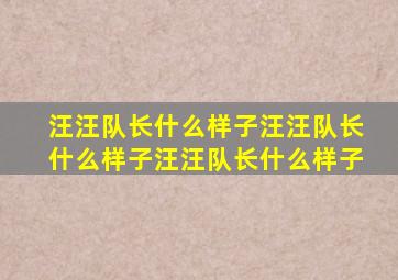 汪汪队长什么样子汪汪队长什么样子汪汪队长什么样子