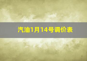 汽油1月14号调价表