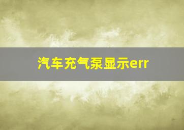 汽车充气泵显示err