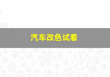 汽车改色试看