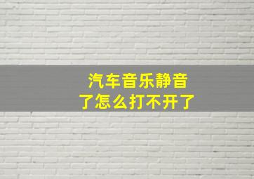 汽车音乐静音了怎么打不开了