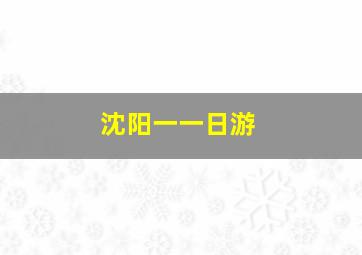 沈阳一一日游