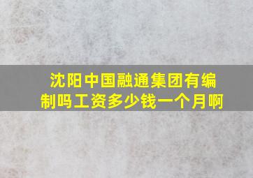 沈阳中国融通集团有编制吗工资多少钱一个月啊