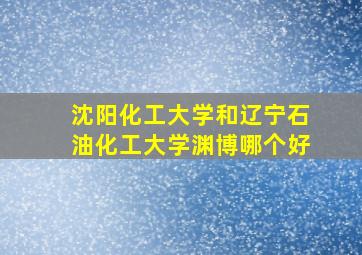 沈阳化工大学和辽宁石油化工大学渊博哪个好