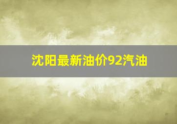 沈阳最新油价92汽油