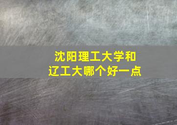 沈阳理工大学和辽工大哪个好一点