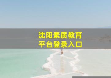 沈阳素质教育平台登录入口