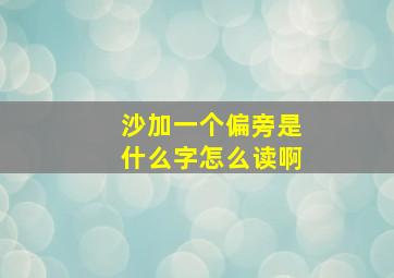 沙加一个偏旁是什么字怎么读啊