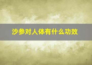 沙参对人体有什么功效