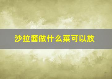 沙拉酱做什么菜可以放