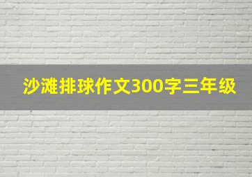 沙滩排球作文300字三年级