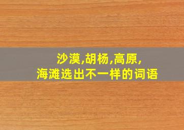 沙漠,胡杨,高原,海滩选出不一样的词语