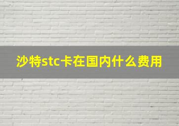 沙特stc卡在国内什么费用