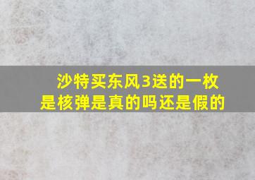 沙特买东风3送的一枚是核弹是真的吗还是假的