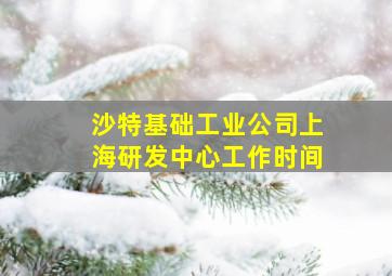 沙特基础工业公司上海研发中心工作时间