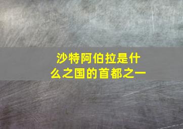 沙特阿伯拉是什么之国的首都之一