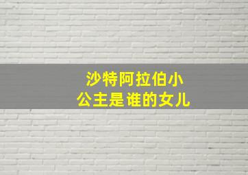 沙特阿拉伯小公主是谁的女儿