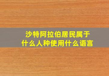 沙特阿拉伯居民属于什么人种使用什么语言