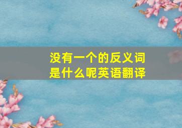 没有一个的反义词是什么呢英语翻译