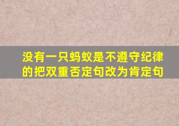 没有一只蚂蚁是不遵守纪律的把双重否定句改为肯定句