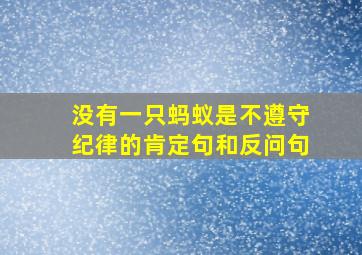 没有一只蚂蚁是不遵守纪律的肯定句和反问句