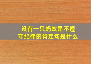 没有一只蚂蚁是不遵守纪律的肯定句是什么