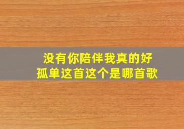 没有你陪伴我真的好孤单这首这个是哪首歌