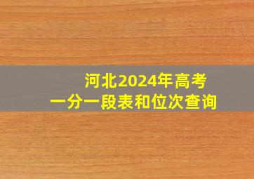 河北2024年高考一分一段表和位次查询