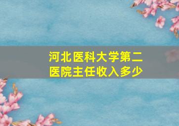 河北医科大学第二医院主任收入多少