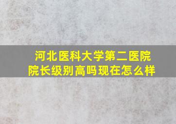 河北医科大学第二医院院长级别高吗现在怎么样