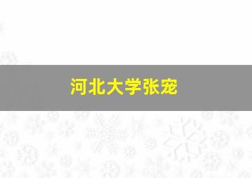 河北大学张宠