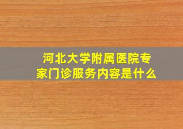 河北大学附属医院专家门诊服务内容是什么