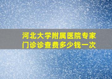 河北大学附属医院专家门诊诊查费多少钱一次