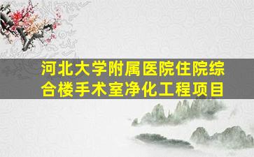 河北大学附属医院住院综合楼手术室净化工程项目