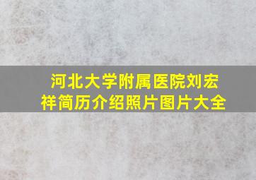 河北大学附属医院刘宏祥简历介绍照片图片大全