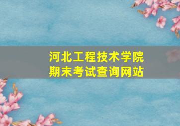 河北工程技术学院期末考试查询网站