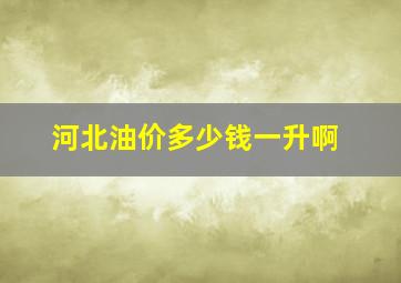 河北油价多少钱一升啊