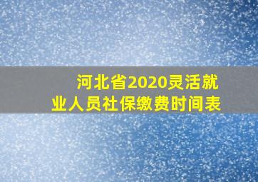 河北省2020灵活就业人员社保缴费时间表