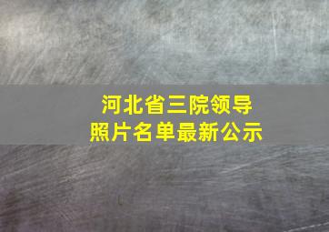 河北省三院领导照片名单最新公示